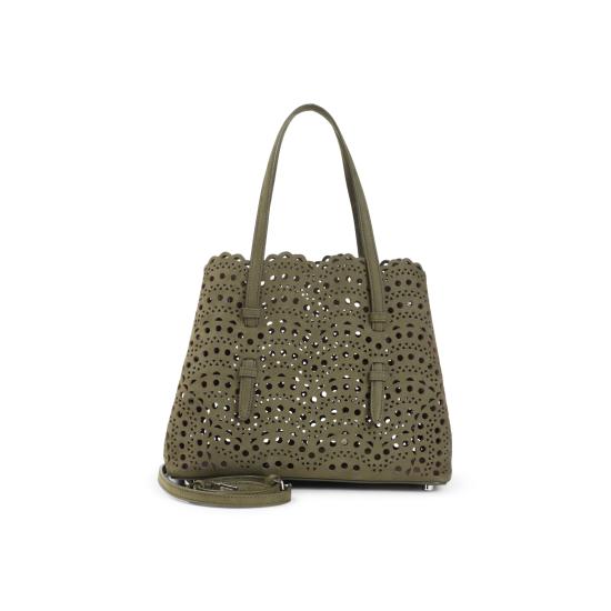26FW 알라이아 비엔 웨이브 럭스 카프스킨 미나 25 백 AA1S06725CA322 U21 VERT CAMOUFLAGE - ALAIA