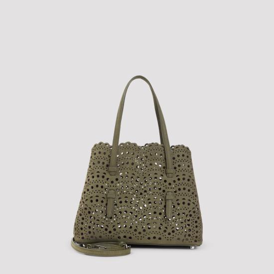 26FW 알라이아 비엔 웨이브 럭스 카프스킨 미나 25 백 AA1S06725CA322 U21 VERT CAMOUFLAGE