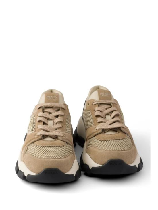 26FW 프라다 메쉬 패브릭 앤 스웨이드 스니커즈 1E506O3KU1F 045F0F24 Brown - PRADA