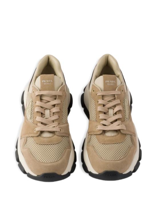 26FW 프라다 메쉬 패브릭 앤 스웨이드 스니커즈 1E506O3KU1F 045F0F24 Brown - PRADA