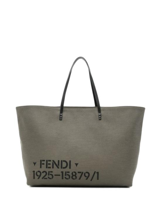 26FW 펜디 롤 라지 스텐실 프린트 캔버스 백 7VA704B209F0ZPQ Neutrals