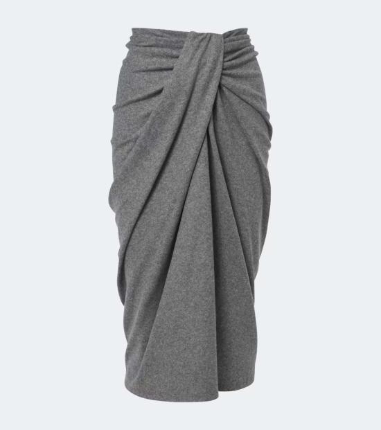  이자벨마랑 미디 스커트 이자벨 마랑 젤디아 드레이프 플란넬  그레이 - ISABEL MARANT