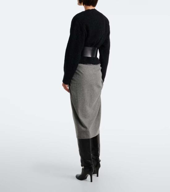  이자벨마랑 미디 스커트 이자벨 마랑 젤디아 드레이프 플란넬  그레이 - ISABEL MARANT