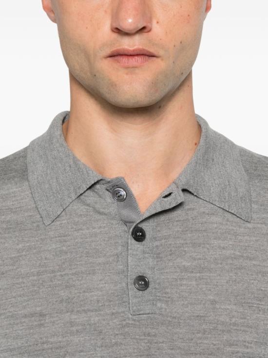 26FW 랑방 폴로 티셔츠 RM PL0012 K099 A26 178 Grey - LANVIN