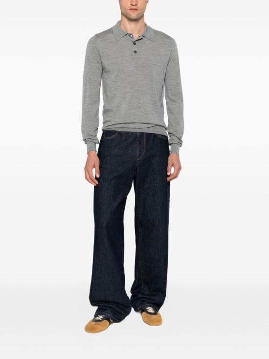 26FW 랑방 폴로 티셔츠 RM PL0012 K099 A26 178 Grey - LANVIN