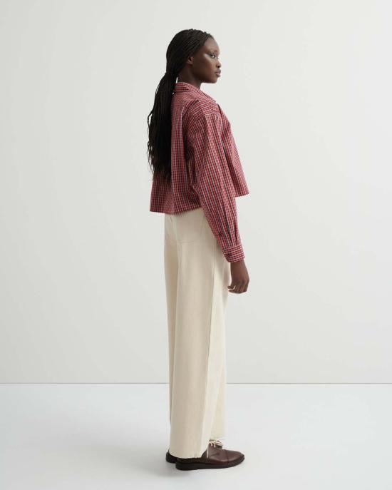  코우토우 블라우스 로렌 셔츠 마룬 체크 - KOWTOW