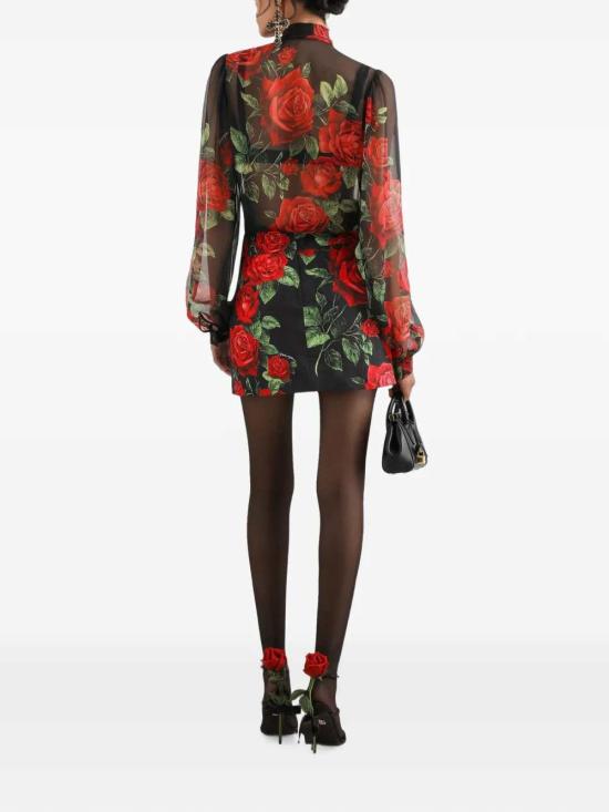 26FW 돌체앤가바나 블라우스/셔츠 F5U60TIS134 HN6EJ ROSE ROSSE F NERO - DOLCE & GABBANA