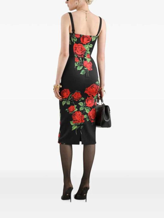 26FW 돌체앤가바나 원피스 F622KTFSA9S HN6EJ ROSE ROSSE F NERO - DOLCE & GABBANA