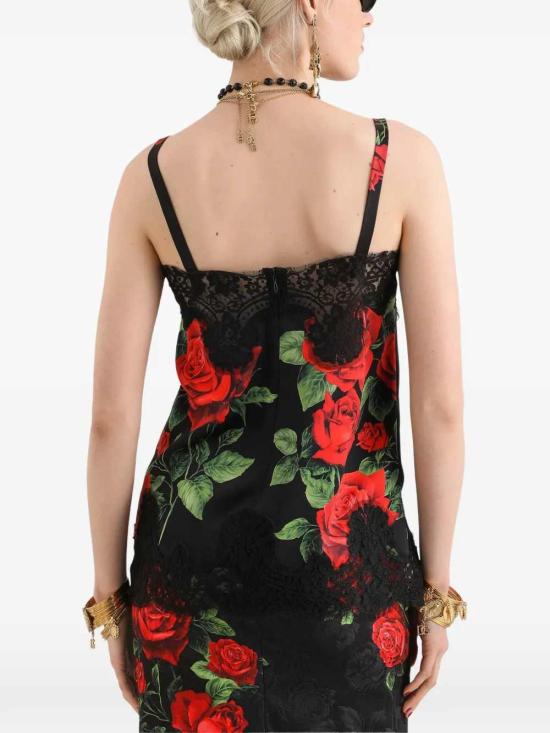 26FW 돌체앤가바나 탑 F74V7TIS133 HN6EJ ROSE ROSSE F NERO - DOLCE & GABBANA