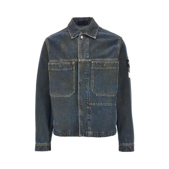 26FW 스톤 아일랜드 블루 린스 버튼 디테일 코치 재킷 L2S144100006S0J40 Blue