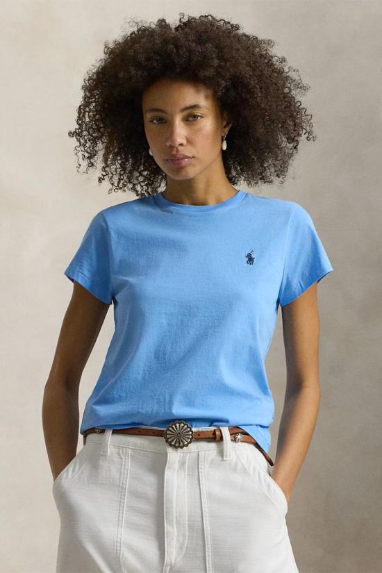 26SS 폴로 랄프로렌 클래식 핏 포니 로고 자수 티셔츠 211B14605005 blue - POLO RALPH LAUREN
