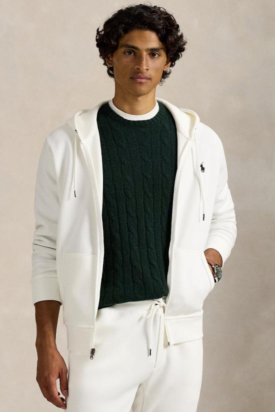 26SS 폴로 랄프로렌 더블 니트 후드 집업 710881517083 white - POLO RALPH LAUREN