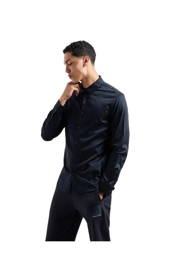  알마니 긴팔 셔츠 6DZC45 ZNZRZ 75AS Dark blue - ARMANI