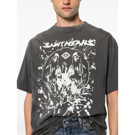 26FW 세인트 미카엘 탑 0000 C50 BLACK GREY WHITE - SAINT MXXXXXX