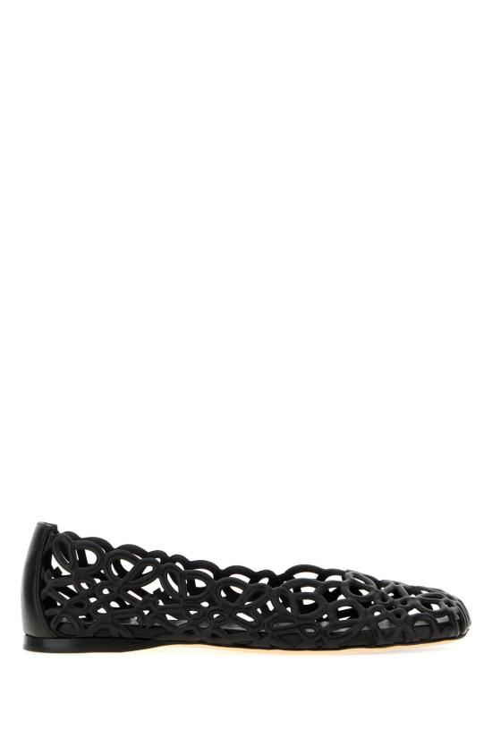 26FW 로에베 페탈 아나그램 램스킨 발레리나 LLST466X17 BLACK