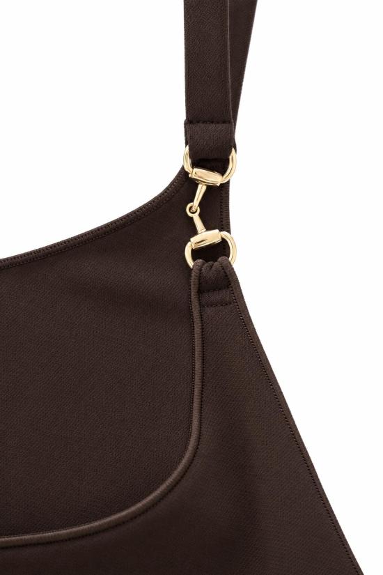 26FW 구찌 홀스빗 비스코스 크레프 저지 드레스 홀스빗 비스코스 크레프 저지 드레스 A009BHXUAPP 2206 Marrone - GUCCI