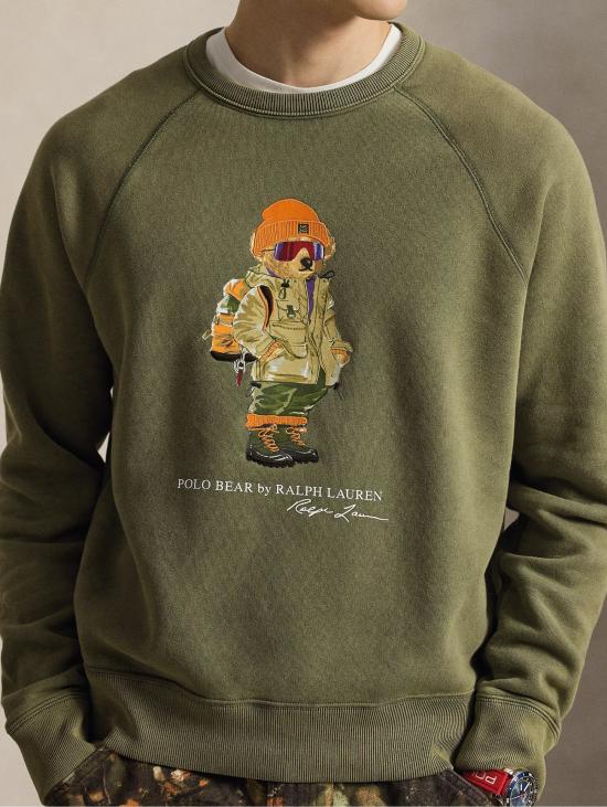 26FW 랄프 로렌 긴팔 티셔츠 펠파 지로콜로 콘 폴로 베어 베르데 - RALPH LAUREN