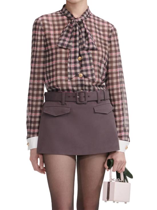  셀프 포트레이트 블라우스 01a03d6b 65e5 7279 b981 99f42580f0bd BROWN - SELF PORTRAIT