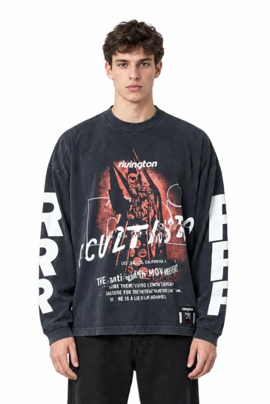 26FW 리빙톤 르아 레비스 123 긴팔 티셔츠 OCCT LS08 VBLK