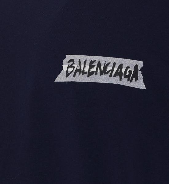 26FW 발렌시아가 마스킹 테이프 티셔츠 미디움 핏 764235 TTVL68065 BLUE - BALENCIAGA