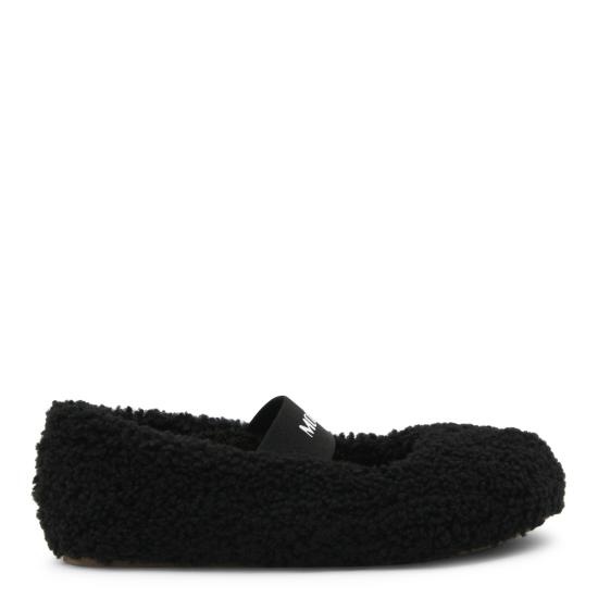 26FW 문부츠 시어링 퍼 발레리나 플랫슈즈 80D2400010 N001 BLACK