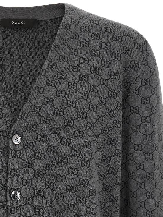 26FW 구찌 울 앤 실크 가디건 A0027KXKFMB1044 Gray - GUCCI