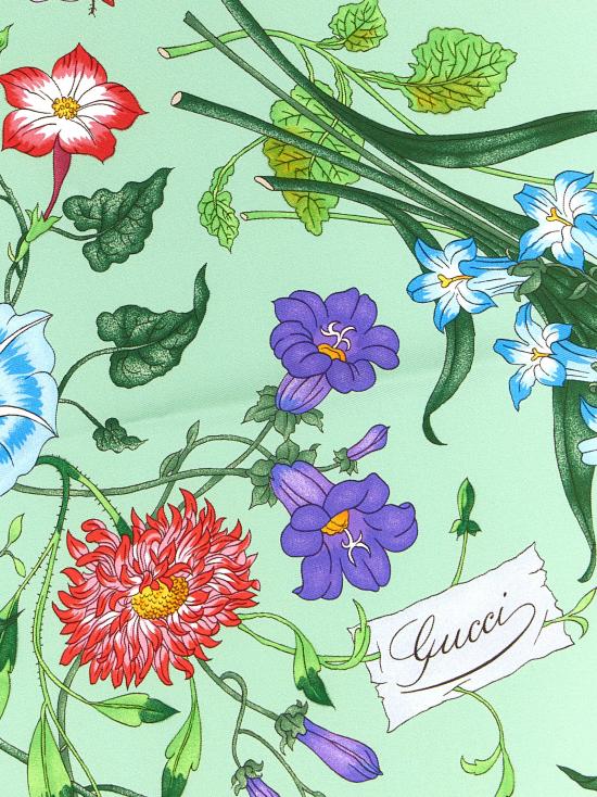 26FW 구찌 프린트 실크 트윌 까레 8234863G0013967 Green - GUCCI