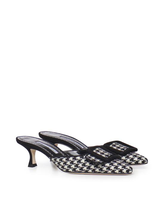 26FW 마놀로 블라닉 뮬/슬리퍼 3263191 979E CREAM BLACK - MANOLO BLAHNIK