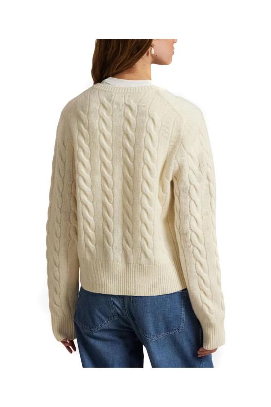 26FW 폴로 랄프로렌 로고 자수 크루넥 가디건 211972104002 Cream - POLO RALPH LAUREN