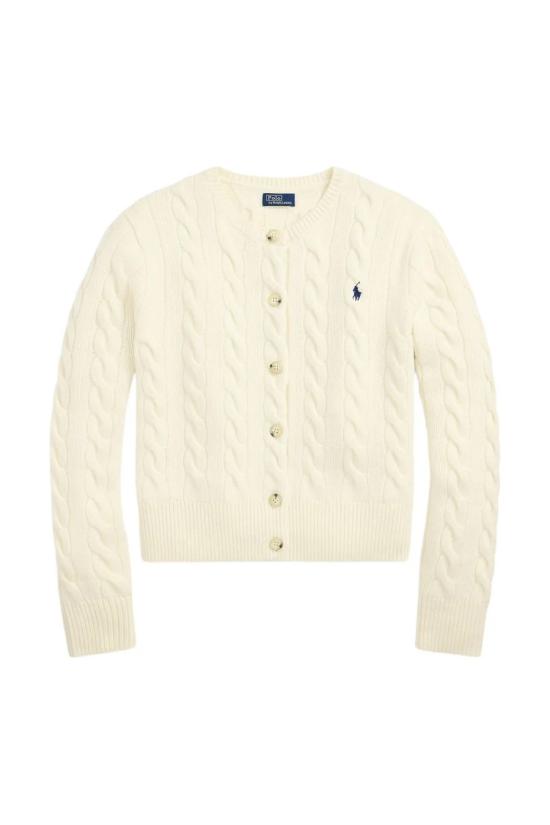26FW 폴로 랄프로렌 로고 자수 크루넥 가디건 211972104002 Cream