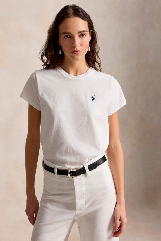 26FW 폴로 랄프로렌 클래식 핏 포니 로고 자수 티셔츠 211B14605032 white - POLO RALPH LAUREN