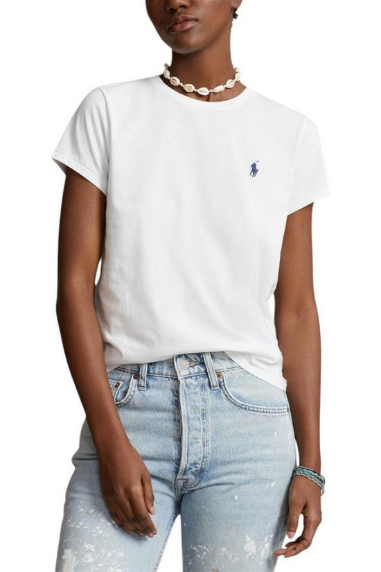 26FW 폴로 랄프로렌 클래식 핏 포니 로고 자수 티셔츠 211B14605032 white - POLO RALPH LAUREN