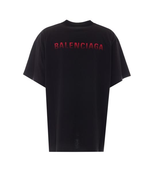 26FW 발렌시아가 백 그래디언트 오버사이즈 티셔츠 850345 TVVE61000 BLACK - BALENCIAGA