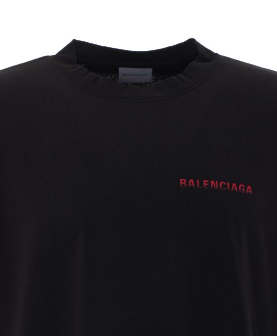 26FW 발렌시아가 백 그래디언트 오버사이즈 티셔츠 850345 TVVE61000 BLACK - BALENCIAGA