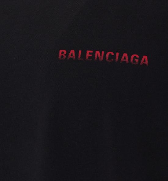 26FW 발렌시아가 백 그래디언트 오버사이즈 티셔츠 850345 TVVE61000 BLACK - BALENCIAGA