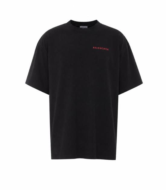 26FW 발렌시아가 백 그래디언트 오버사이즈 티셔츠 850345 TVVE61000 BLACK