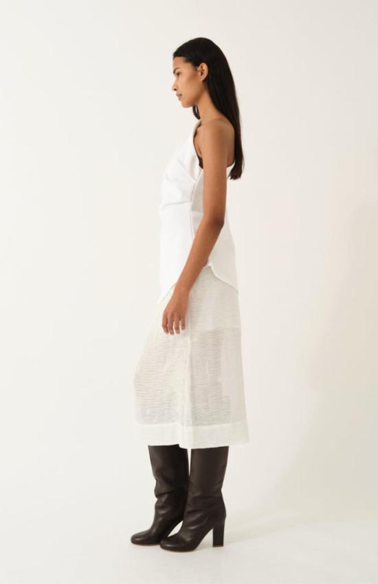  더 가먼트 반팔 티셔츠 가먼트 글램 비대칭 티셔츠 에크루 - THE GARMENT