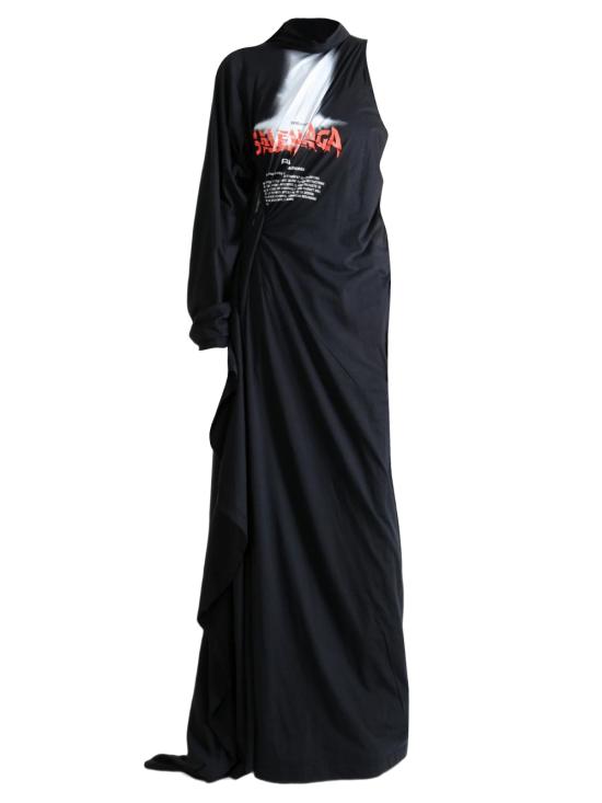 26FW 발렌시아가 미디 원피스 A001WD TUVX91000 BLACK