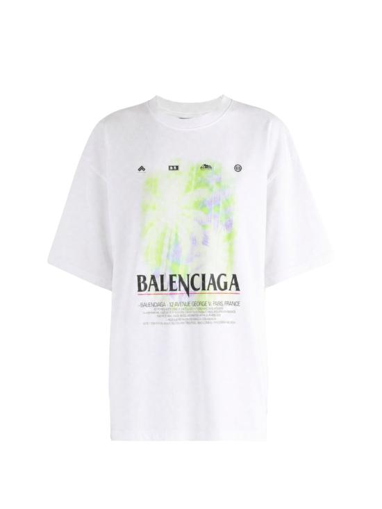 26FW 발렌시아가 더 윈도우 로고 프린팅 티셔츠 A00497 TUV079000 WHITE