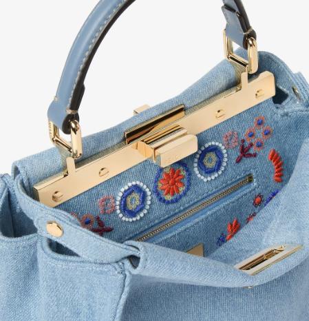 26FW 펜디 피카부 미니 데님 토트백 8BN244 AY6VF1X1P BLUE - FENDI