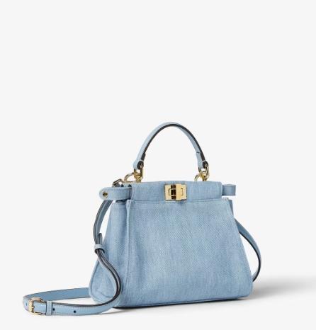 26FW 펜디 피카부 미니 데님 토트백 8BN244 AY6VF1X1P BLUE - FENDI