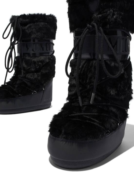 26FW 문부츠 아이콘 포우 퍼 부츠 1408900 N001 BLACK - MOON BOOT