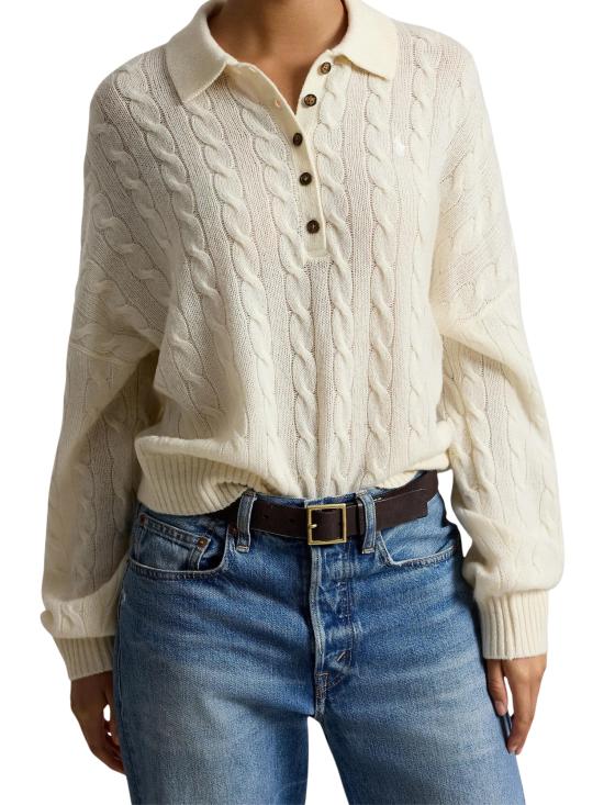 26FW 랄프 로렌 긴팔 티셔츠 211B17767 007 IVORY - RALPH LAUREN