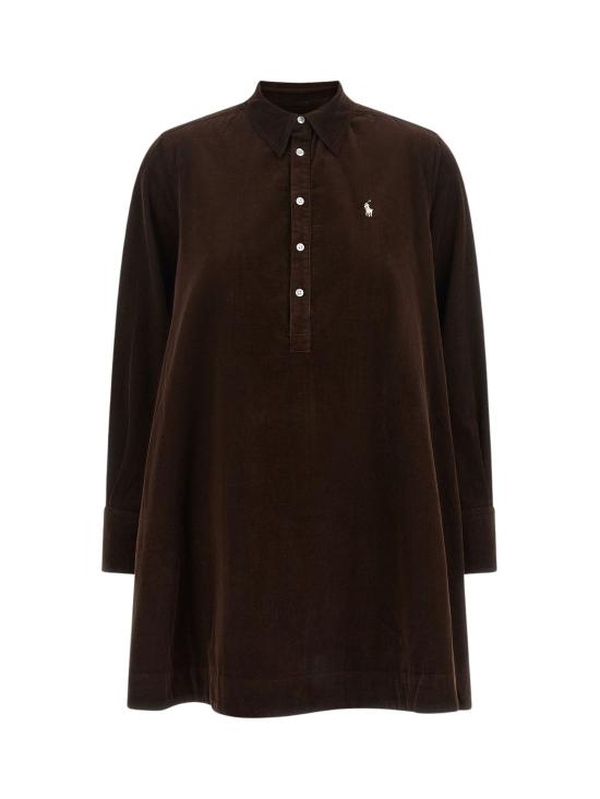 26FW 랄프 로렌 미디 원피스 211B22153 005 BROWN