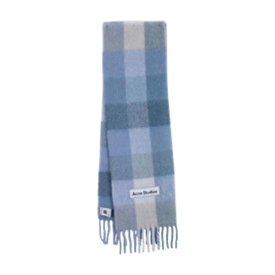 26FW 아크네 스튜디오 모헤어 체크 머플러 CA0084 DUA LIGHT BLUE WHITE POWDER - ACNE STUDIOS