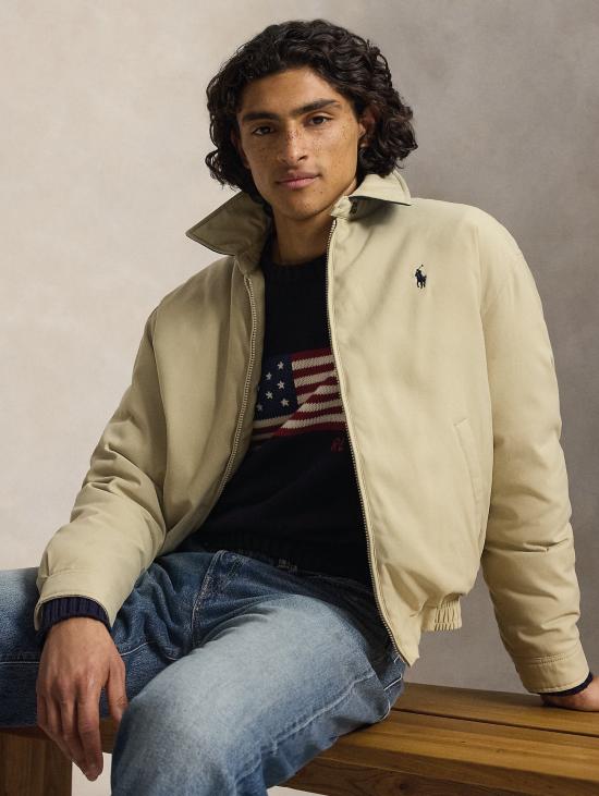 26FW 랄프 로렌 자켓 트윌 콘 임보티투라 베이지 색상의 Giacca Sportiva - RALPH LAUREN