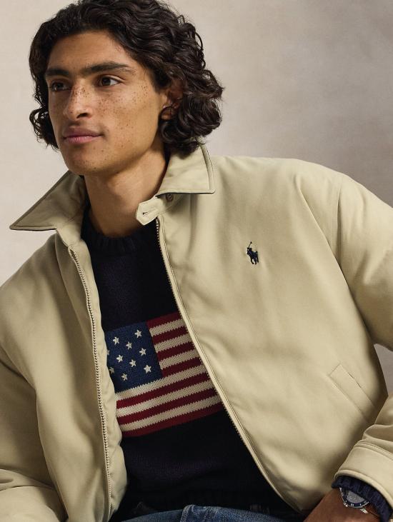 26FW 랄프 로렌 자켓 트윌 콘 임보티투라 베이지 색상의 Giacca Sportiva - RALPH LAUREN