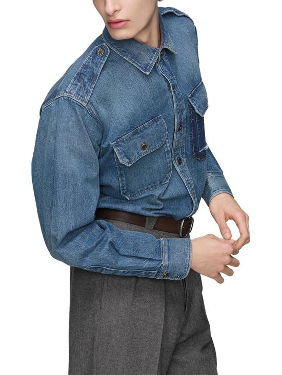  마르지엘라 셔츠 01a03d6a ed73 7451 b47a 6526c1516d41 BLUE - MAISON MARGIELA