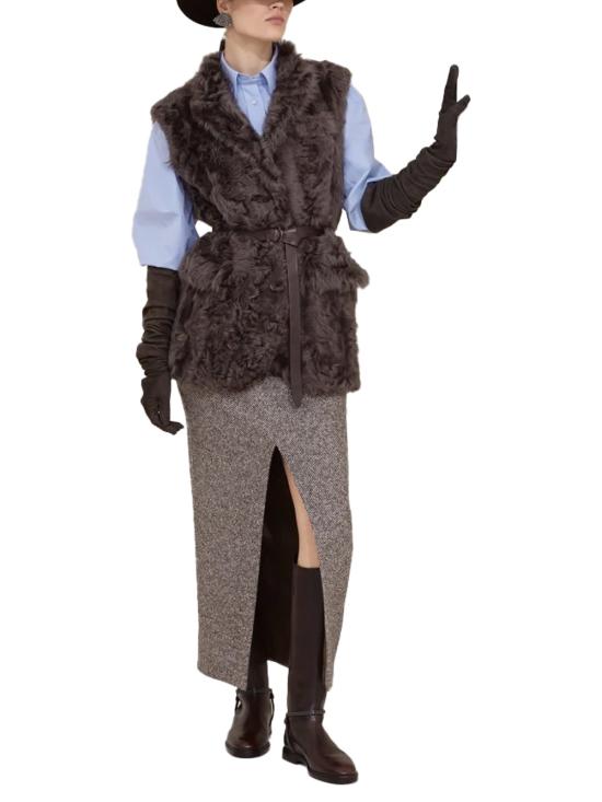  브루넬로 쿠치넬리 스커트 01a03d6a eebb 7052 b186 1e2624f20ebb BROWN - BRUNELLO CUCINELLI