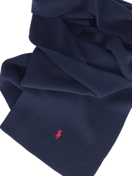 26FW 폴로 랄프로렌 포니 로고 자수 립 니트 스카프 710 886136 002 BLUE - POLO RALPH LAUREN